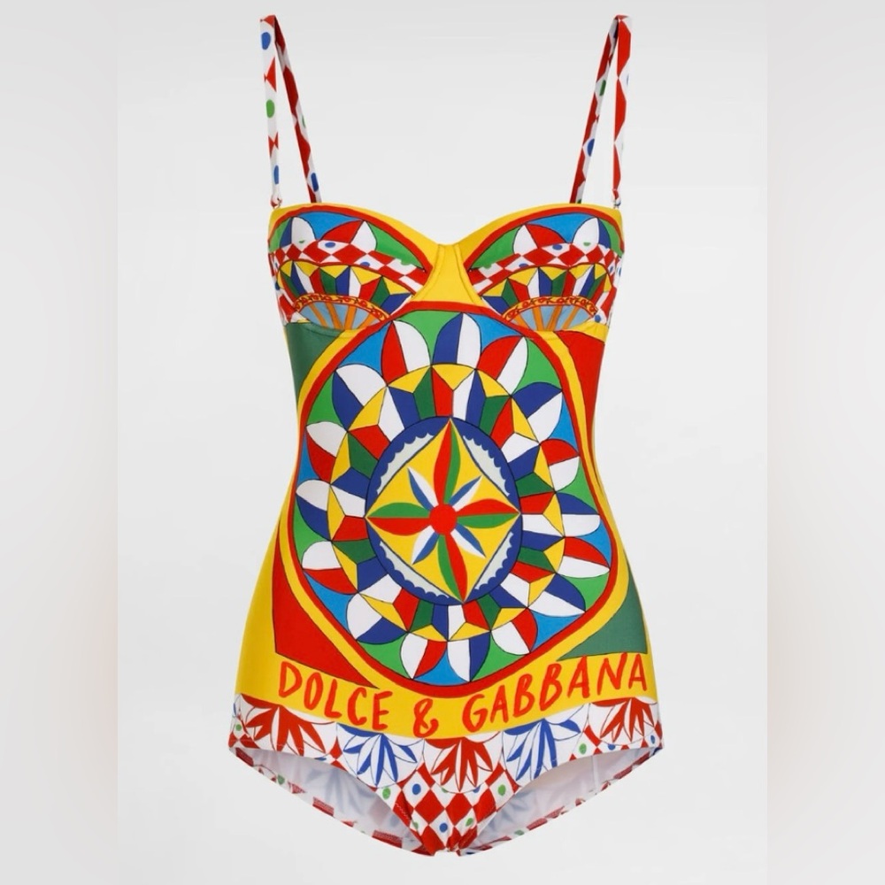 Dolce & Gabbana
Carretto-print one-piece swimsuit Size 2/M- NWT
